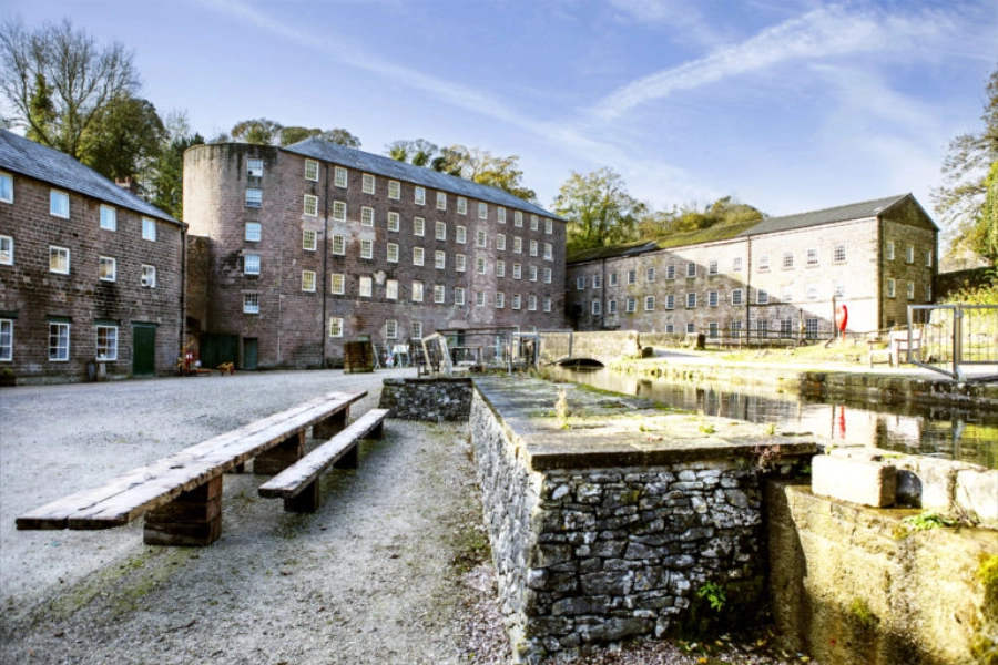 Historic mill buildings at Cromford Mills, Derbyshire